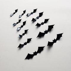 Halloween Bat Wall Decor 3D Stickers Set of 12