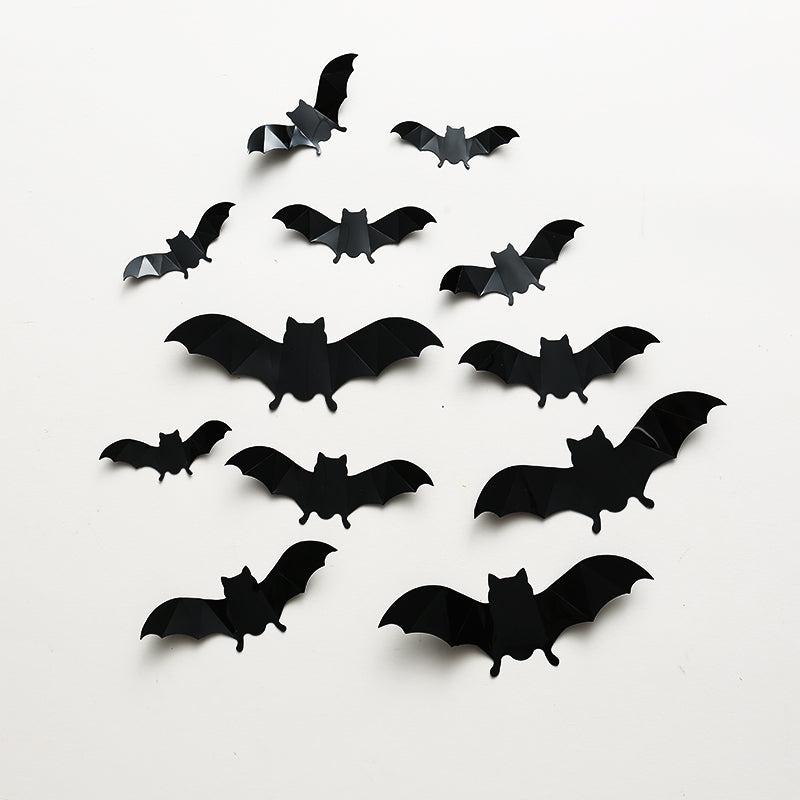 Halloween Bat Wall Decor 3D Stickers Set of 12