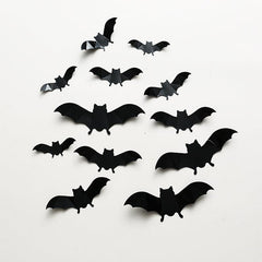 Halloween Bat Wall Decor 3D Stickers Set of 12