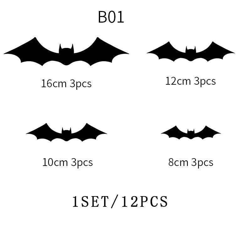 Halloween Bat Wall Decor 3D Stickers Set of 12