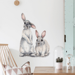 Cute Rabbit Wall Sticker Home Decor Bedroom Living Room Mural Bunny Stickers