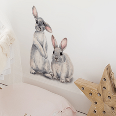 Cute Rabbit Wall Sticker Home Decor Bedroom Living Room Mural Bunny Stickers
