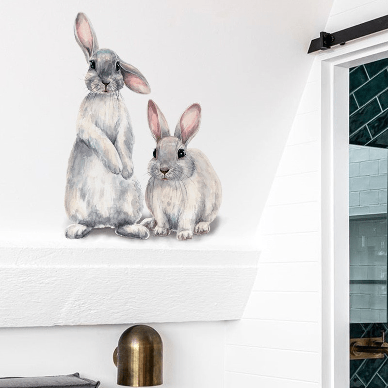 Cute Rabbit Wall Sticker Home Decor Bedroom Living Room Mural Bunny Stickers
