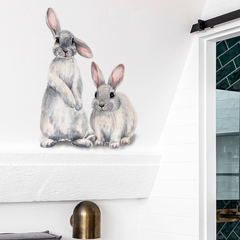 Cute Rabbit Wall Sticker Home Decor Bedroom Living Room Mural Bunny Stickers