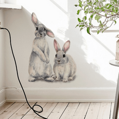 Cute Rabbit Wall Sticker Home Decor Bedroom Living Room Mural Bunny Stickers