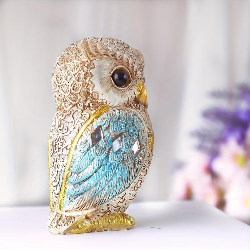 Artistic Resin Owl Statue - Home and Office Decor
