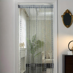 Flat Silver Ribbon Thread Window Panel Curtain