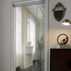 Flat Silver Ribbon Thread Window Panel Curtain