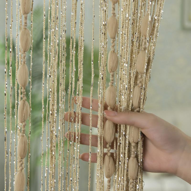 Flat Silver Ribbon Thread Window Panel Curtain