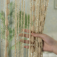 Flat Silver Ribbon Thread Window Panel Curtain