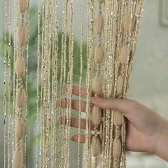 Flat Silver Ribbon Thread Window Panel Curtain