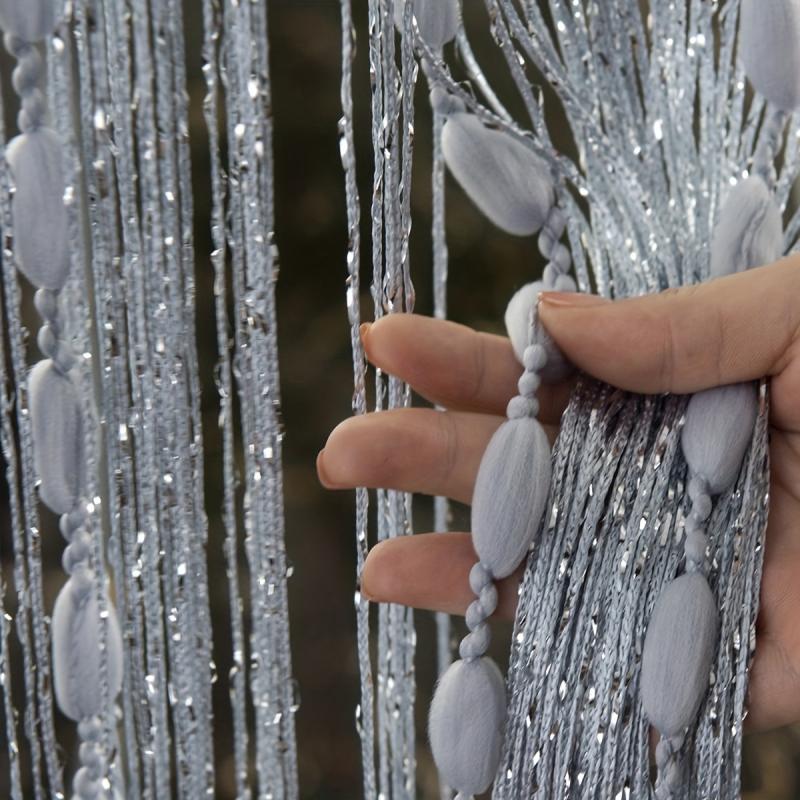 Flat Silver Ribbon Thread Window Panel Curtain