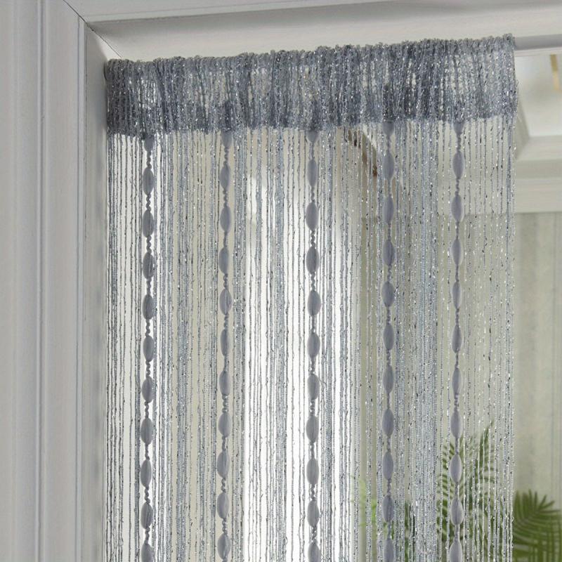 Flat Silver Ribbon Thread Window Panel Curtain