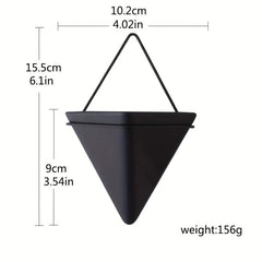 Triangle Ceramic Wall Hanging Flower Pots Vase for Home Decor