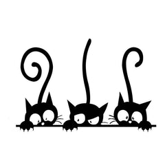 Cat Wall Sticker Decal for Home and Classroom - Feline Fun