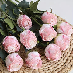 6pcs Artificial Roses Realistic Feel Wedding Home Decor