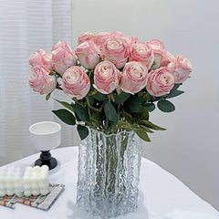 6pcs Artificial Roses Realistic Feel Wedding Home Decor