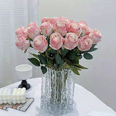 6pcs Artificial Roses Realistic Feel Wedding Home Decor