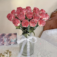 6pcs Artificial Roses Realistic Feel Wedding Home Decor