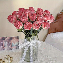 6pcs Artificial Roses Realistic Feel Wedding Home Decor