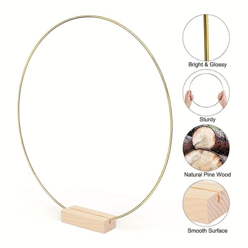 Metal Floral Hoop Table Centerpieces with Place Card Holders
