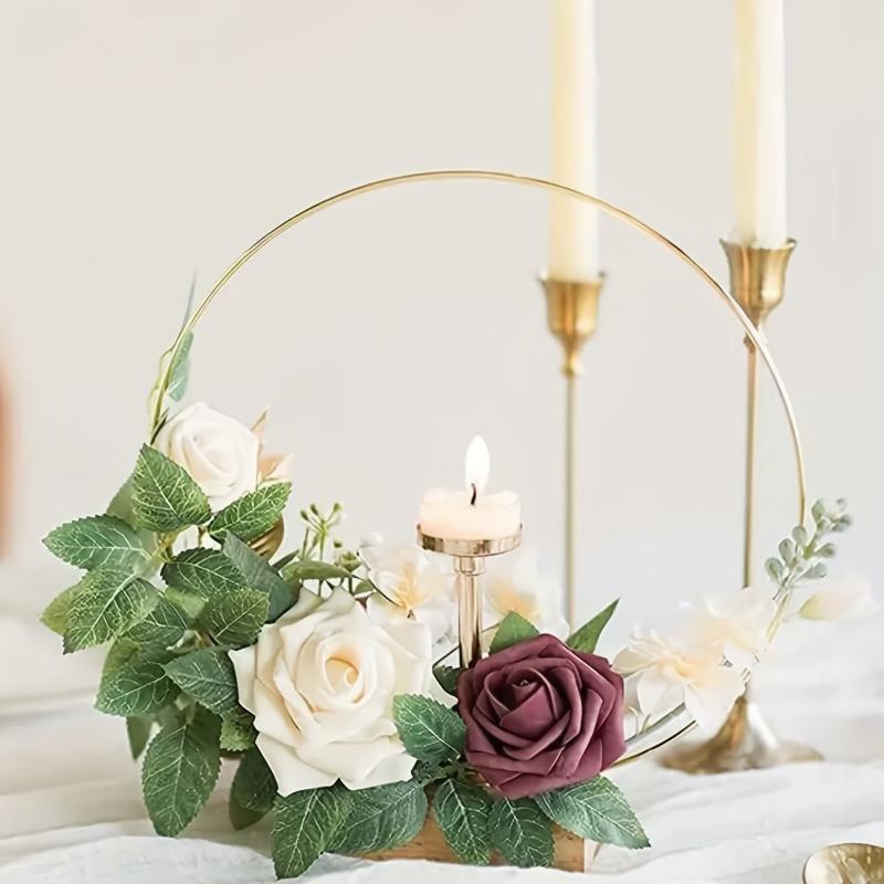 Metal Floral Hoop Table Centerpieces with Place Card Holders