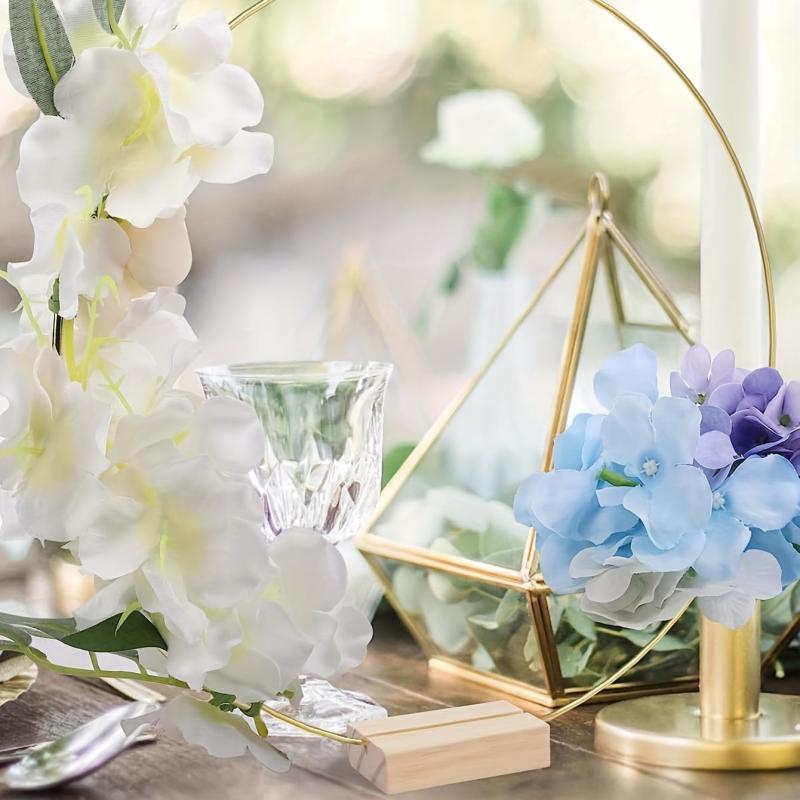 Metal Floral Hoop Table Centerpieces with Place Card Holders