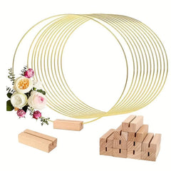 Metal Floral Hoop Table Centerpieces with Place Card Holders