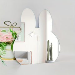 Rabbit Mirror Cartoon Animal Plastic Wall Stickers for Kids Rooms