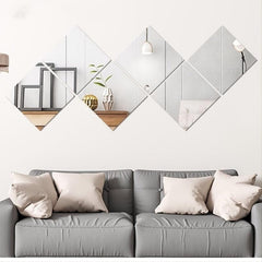 8pcs 3D Acrylic Mirror Stickers Self-adhesive DIY Mirrors Wall Decor