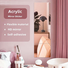 8pcs 3D Acrylic Mirror Stickers Self-adhesive DIY Mirrors Wall Decor