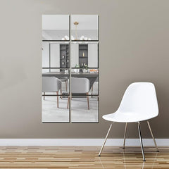 8pcs 3D Acrylic Mirror Stickers Self-adhesive DIY Mirrors Wall Decor