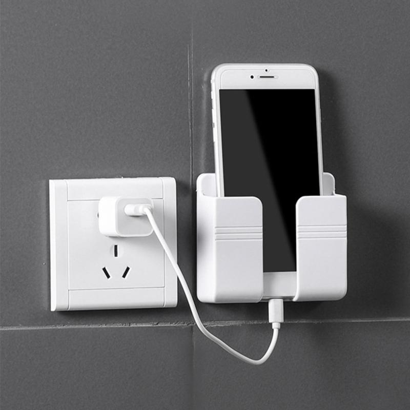 Wall Mount Phone Plug Holder Charging Stand Storage Box
