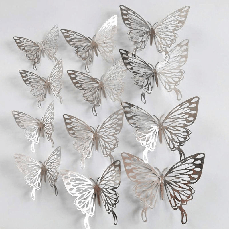 12pcs 3D Butterfly Wall Stickers Decorations Simulation Decoration Living Room
