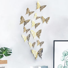 12pcs 3D Butterfly Wall Stickers Decorations Simulation Decoration Living Room