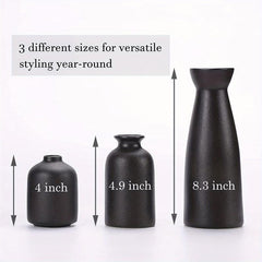 Set of 3 Small Flower Vases Modern Boho Home Decor