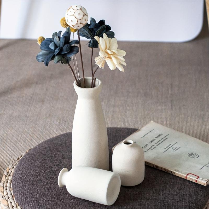 Set of 3 Small Flower Vases Modern Boho Home Decor