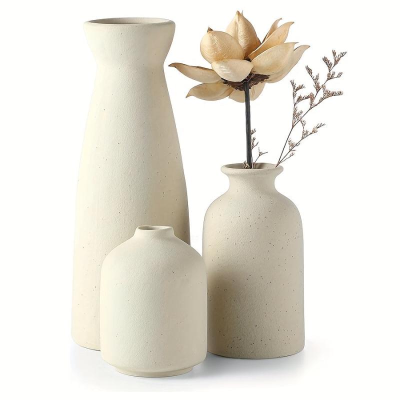 Set of 3 Small Flower Vases Modern Boho Home Decor