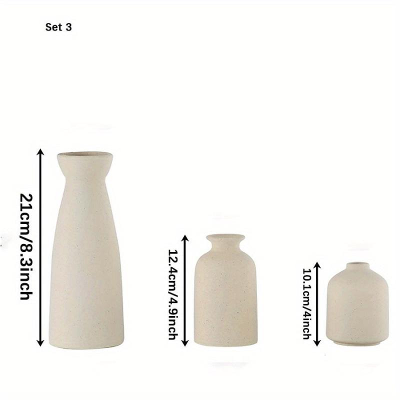 Set of 3 Small Flower Vases Modern Boho Home Decor