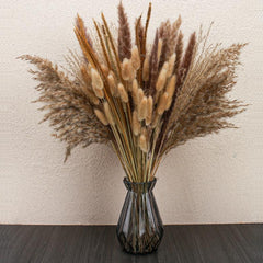 65pcs Natural Pampas Grass Bouquet Dried Floral Arrangement Wedding Decor