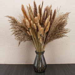 65pcs Natural Pampas Grass Bouquet Dried Floral Arrangement Wedding Decor
