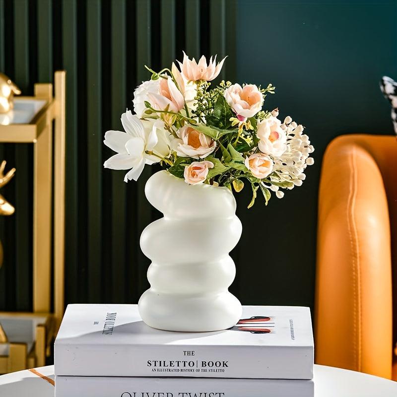 Nordic Spiral Vase for Flower Arrangement Glaze Porcelain Home Decor
