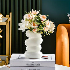 Nordic Spiral Vase for Flower Arrangement Glaze Porcelain Home Decor