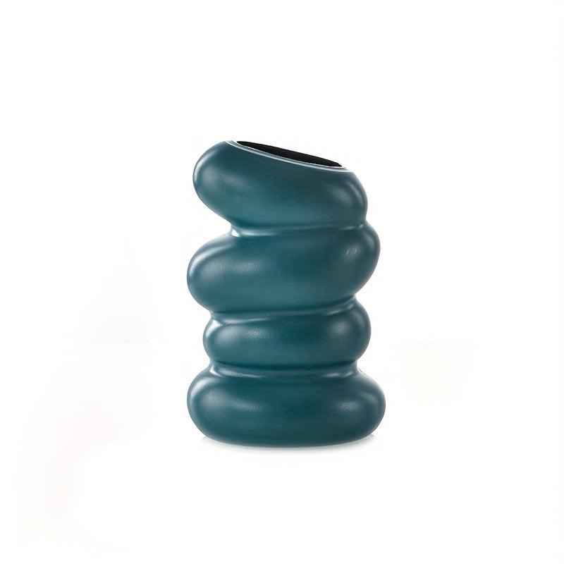 Nordic Spiral Vase for Flower Arrangement Glaze Porcelain Home Decor