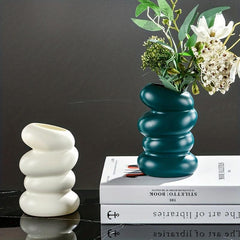 Nordic Spiral Vase for Flower Arrangement Glaze Porcelain Home Decor
