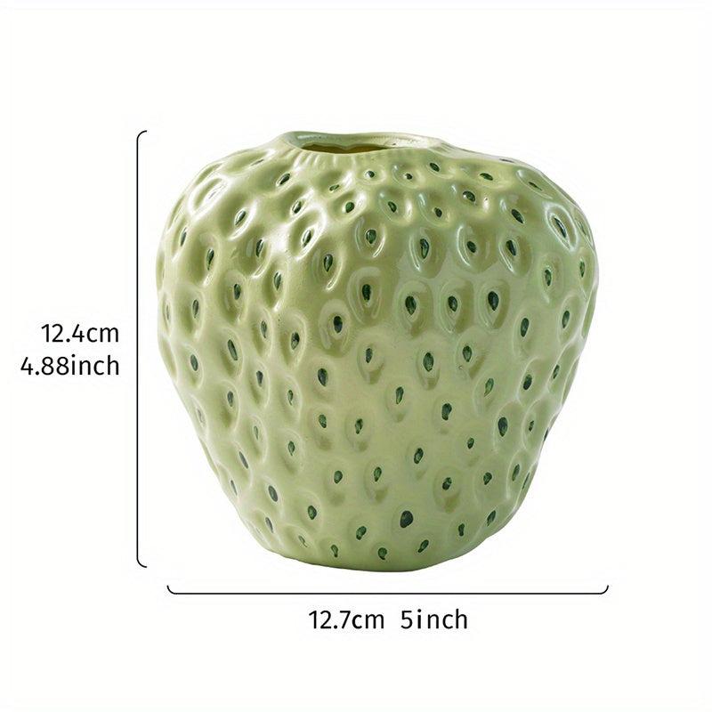 Handcrafted Resin Strawberry Vase for Home Decor