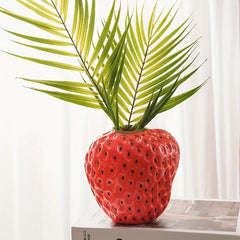 Handcrafted Resin Strawberry Vase for Home Decor