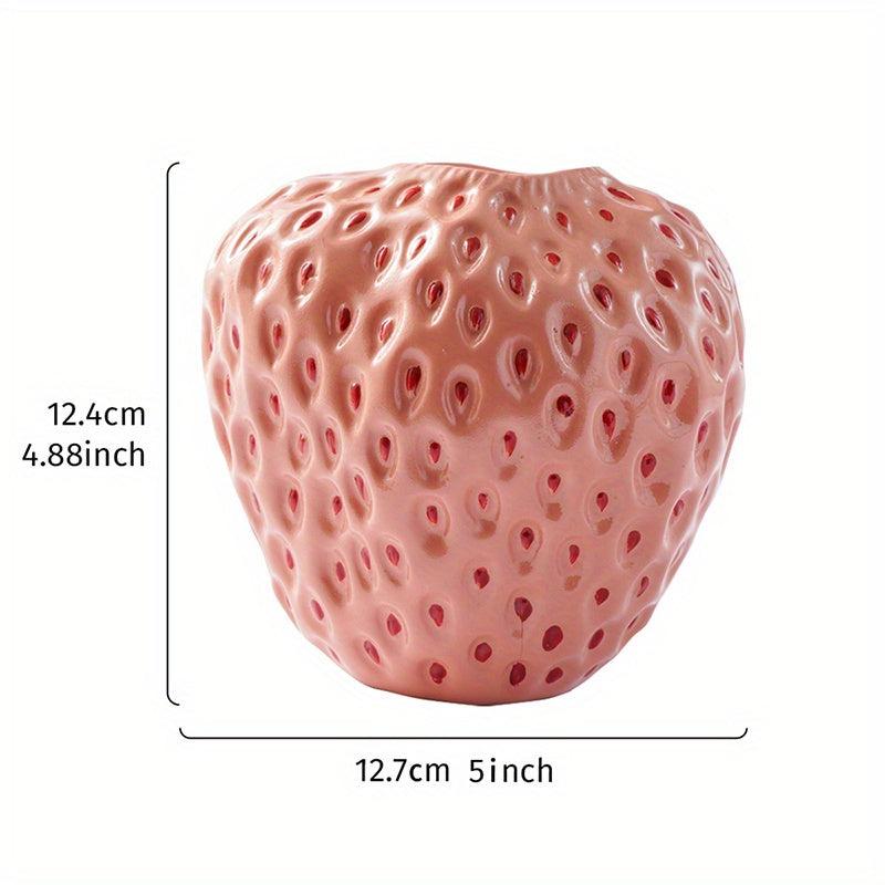 Handcrafted Resin Strawberry Vase for Home Decor