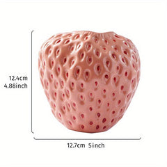 Handcrafted Resin Strawberry Vase for Home Decor