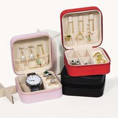 Portable Jewelry Organizer Earring Rings Necklace Lipstick Bracelet Travel Box